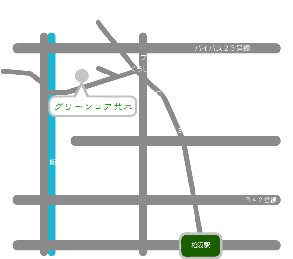 松阪市荒木町分譲地所在地図